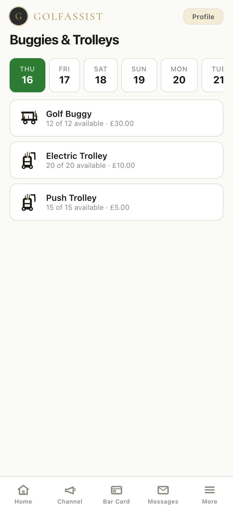 Reserve buggies and trolleys