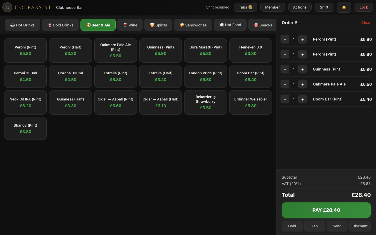 GolfAssist POS Terminal