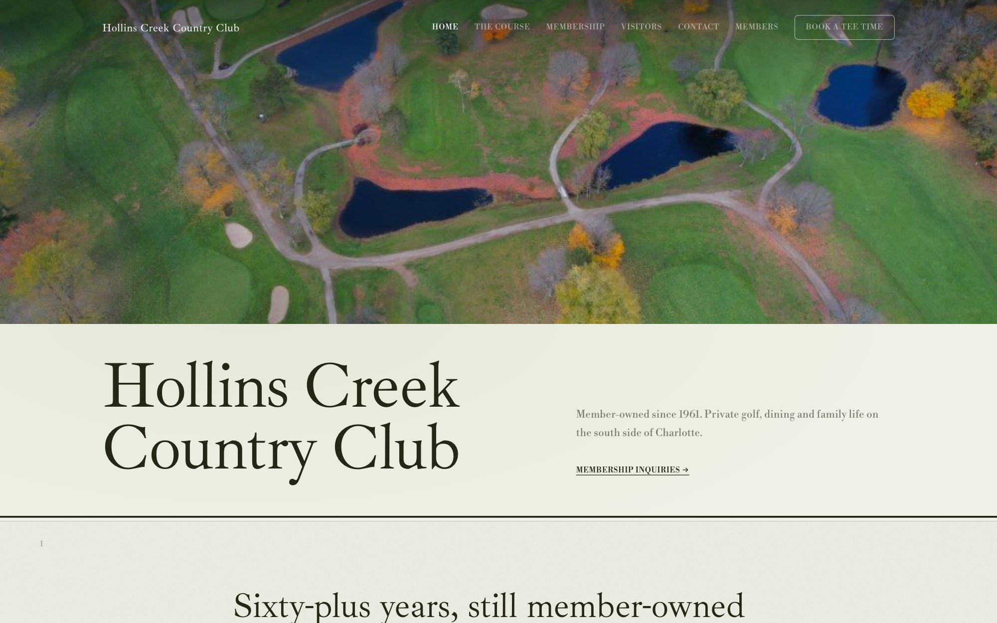 Hollins Creek Country Club website built with GolfAssist